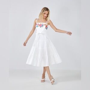 BCBGMAXAZRIA Daphne Floral Embroidered Dress